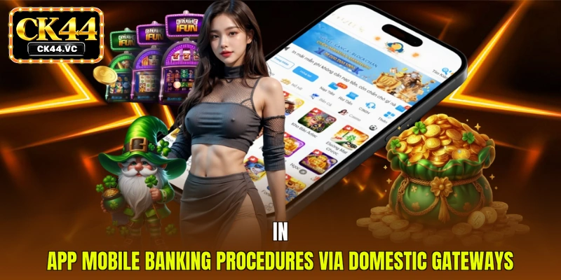 In-app mobile banking procedures via domestic gateways